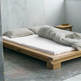 Białe lniane prześcieradło z gumką 140x200 cm White – Linen Tales