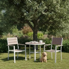 Krzesła ogrodowe Caprila - zestaw 2 szt. na taras i balkon, kolor biało-beżowy