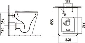 Mexen Cube miska wc stojąca Rimless z deską wolnoopadającą slim, duroplast, czarna mat - 32924085