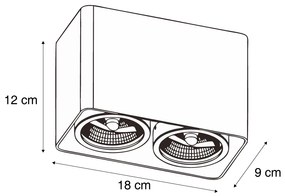 Designerski reflektor natynkowy biały GU10 70mm 2-punktowy obrotowy i uchylny - VoxDesignerski Oswietlenie wewnetrzne