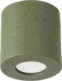 Lampa sufitowa industrialny Orbis, beton - 1 źródło - L.10 x H.10 cm - zielony oliwkowy