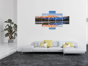 Obraz ośnieżonych szczytów górskich (125x70 cm)