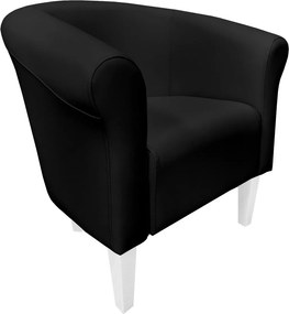 Fotel Milo tkanina Eko-skóra elegancki fotel do salonu i gabinetu : Kolor nogi - Biała, Kolor tkaniny - EKO-SKÓRA - 1D, Wysokość nogi - 20 cm