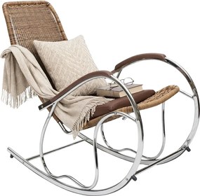 Brązowy fotel bujany do czytania B4-Z47