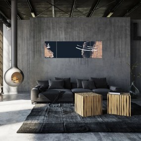 Obraz - Ciemnoniebieska abstrakcja (170x50 cm)