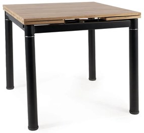 STÓŁ GD082 DĄB ARTISAN/CZARNY MAT 80(131)x80 SIGNAL