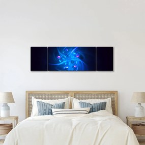 Nowoczesny obraz niebieskiej abstrakcji (170x50 cm)