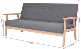 3-częściowy ciemnoszary zestaw wypoczynkowy - Kifi 3D