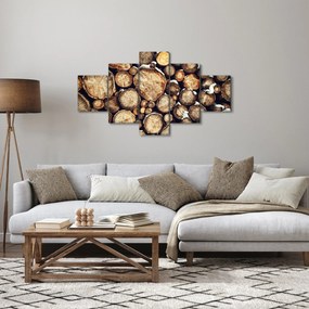 Obraz - Drewno w śniegu (125x70 cm)