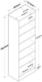 Biała szafa w dekorze orzecha 60x183 cm Theresa – Kalune Design