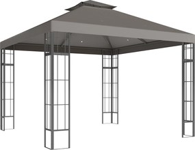 Outsunny Pawilon ogrodowy 3 x 3 m, projekt z 2-poziomowym dachem, ochrona UV30+, odporny na UV, ochrona przed słońcem, metalowy stelaż, ciemnoszary