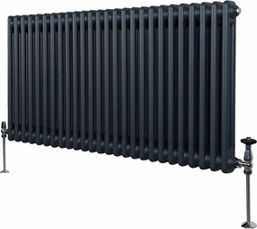 Tradycyjny grzejnik 2-kolumnowy - 600 x 1192 mm - antracytowy szary