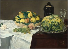 Obraz - Edouard Manet, Still Life with Melon and Peaches, reprodukcje (70x50 cm)