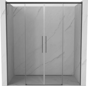 Mexen Rox Duo drzwi prysznicowe rozsuwane 180 cm, transparent, gun gray szczotkowany - 8C2-180-002-66-00