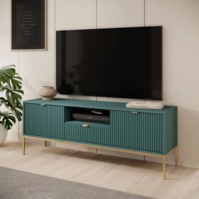 Szafka RTV stojąca STELLARE 154 cm do Salonu pod Telewizor 1 Szuflada - Odcienie zieleni