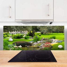 Szkło do Kuchni na Ścianę Kwitnący Ogród Marzeń