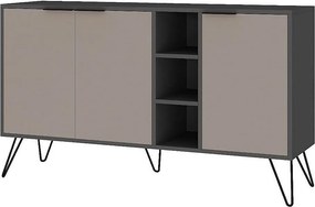 Nowoczesna komoda – 142 cm – Antracyt i jasny brąz – 100% melamina