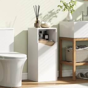 HOMCOM Szafka łazienkowa wąska z regulowanymi półkami, otwartą półką, 30 x 30 x 71,5 cm, biały | Aosom PL