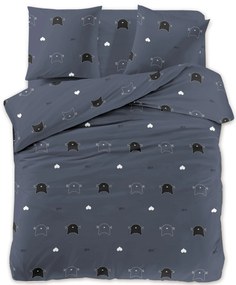 PrzytulneMieszkanie.pl PrzytulneMieszkanie.pl Pościel z mikrofibry CAT, niebieskoszara Rozmiar pościeli: 2 szt 70 x 80 cm | 160 x 200 cm