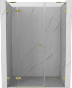 Mexen Lunar drzwi prysznicowe uchylne lewe 125 cm, transparent, złote szczotkowane - 834S-125-050-55-00-L