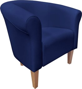 Fotel Milo tkanina Eko-skóra elegancki fotel do salonu i gabinetu : Kolor nogi - Drewno, Kolor tkaniny - EKO-SKÓRA - 4D, Wysokość nogi - 20 cm