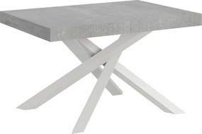 Stół rozkładany 120/224x90 cm Volantis cementu nogi białe