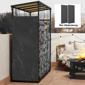 Outsunny Osłona na regał na drewno kominkowe, zestaw 2 szt., wodoodporna i ochrona przed kurzem, 148 x 62 cm, Czarna