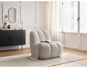 Beżowy fotel z materiału bouclé Janissaire – Bobochic Paris