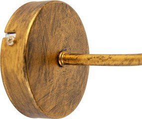 Vintage Kinkiet Złoty Z Czarnym Aksamitnym Kloszem - Matt