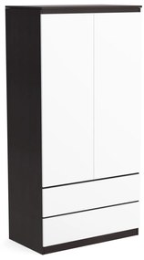 Szafa 90cm Garderoba z 2 szufladami i wieszakiem LUNA Antracyt/Wenge