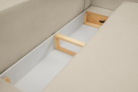 Masseno Sofa AMICO z funkcją spania i pojemnikiem na pościel, Rozkładana sofa - Ecru, SICURO 55