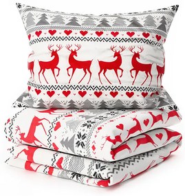 PrzytulneMieszkanie.pl PrzytulneMieszkanie.pl Pościel flanelowa DEER DREAMS białe Rozmiar pościeli: 2 szt 70 x 90 cm | 200 x 220 cm