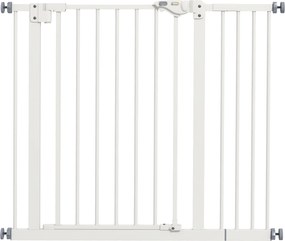PawHut Bramka zabezpieczająca dla psów, bramka oddzielająca, bramka dla zwierząt domowych, Metal, Plastik, 74-80/87-94 cm, Biały