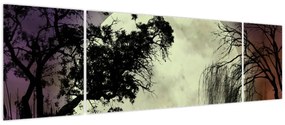 Obraz - Księżyc w pełni nad powierzchnią (170x50 cm)