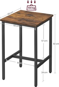Stół Barowy Kwadratowy Wysoki - LBT25X