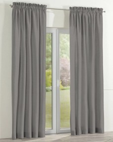 Zasłona na kanale z grzywką 1 szt. kolor szary tkanina strukturalna