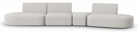 Jasnoszara sofa z tkaniny szenilowej prawostronna 428 cm Paolo – Milo Casa