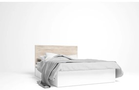 Białe łóżko dwuosobowe ze schowkiem i stelażem 160x200 cm Sahara – Marckeric