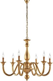 Żyrandol Lucca Antique Gold Wood 6 świateł 129 Ø86 BL271-6-OR