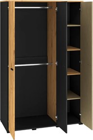 Szafa młodzieżowa COLIN 01 3D dąb złoty craft/czarna ML MEBLE