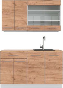 Pojedyncza kuchnia gold power dąb/biały 140x60x81.6 fame-line