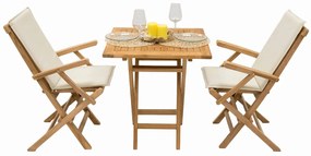Zestaw ogrodowy z drewna tekowego IVORY BALKON II. 1 + 2 (poduszki GRATIS)