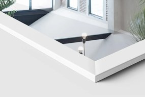 Lustro stojące z białą ramą 36x156 cm