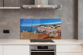 Panel szklany do Kuchni Miasto Pomiędzy Morzem a Górami