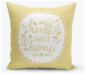 Żółta poszewka na poduszkę Minimalist Cushion Covers Home Sweet Home, 45x45 cm