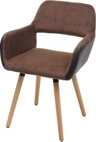 Krzesło do jadalni MCW-A50 II,  sztuczna skóra / tkanina, jasnobrązowy, jasne nogi