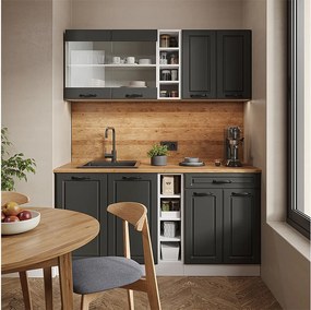 Kuchnia pojedyncza antracytowy dom wiejski/biały 160x46x81.6 r-line