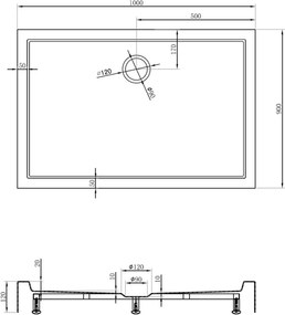 Mexen Flow+ brodzik prostokątny 100 x 90 cm, czarny mat - 46R709010H