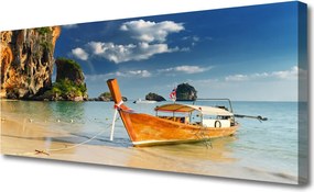 Obraz na płótnie Samotna Łódź na Falach