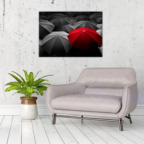 Obraz na szkle otwartych parasoli (70x50 cm)